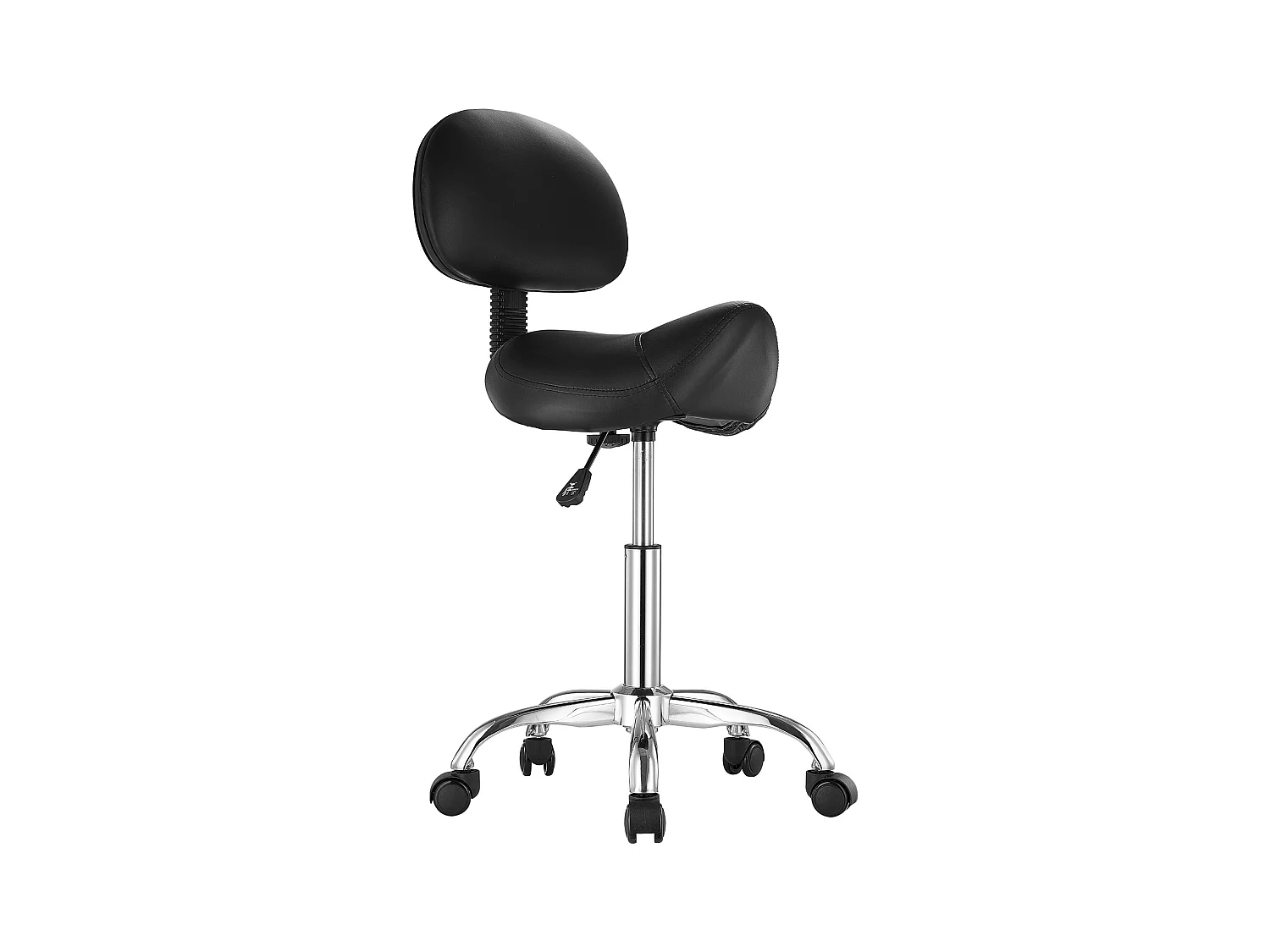 Tabouret Selle Ergonomique, SucceBuy Tabouret de Selle avec Dossier en Cuir PU Réglable en Hauteur Noir