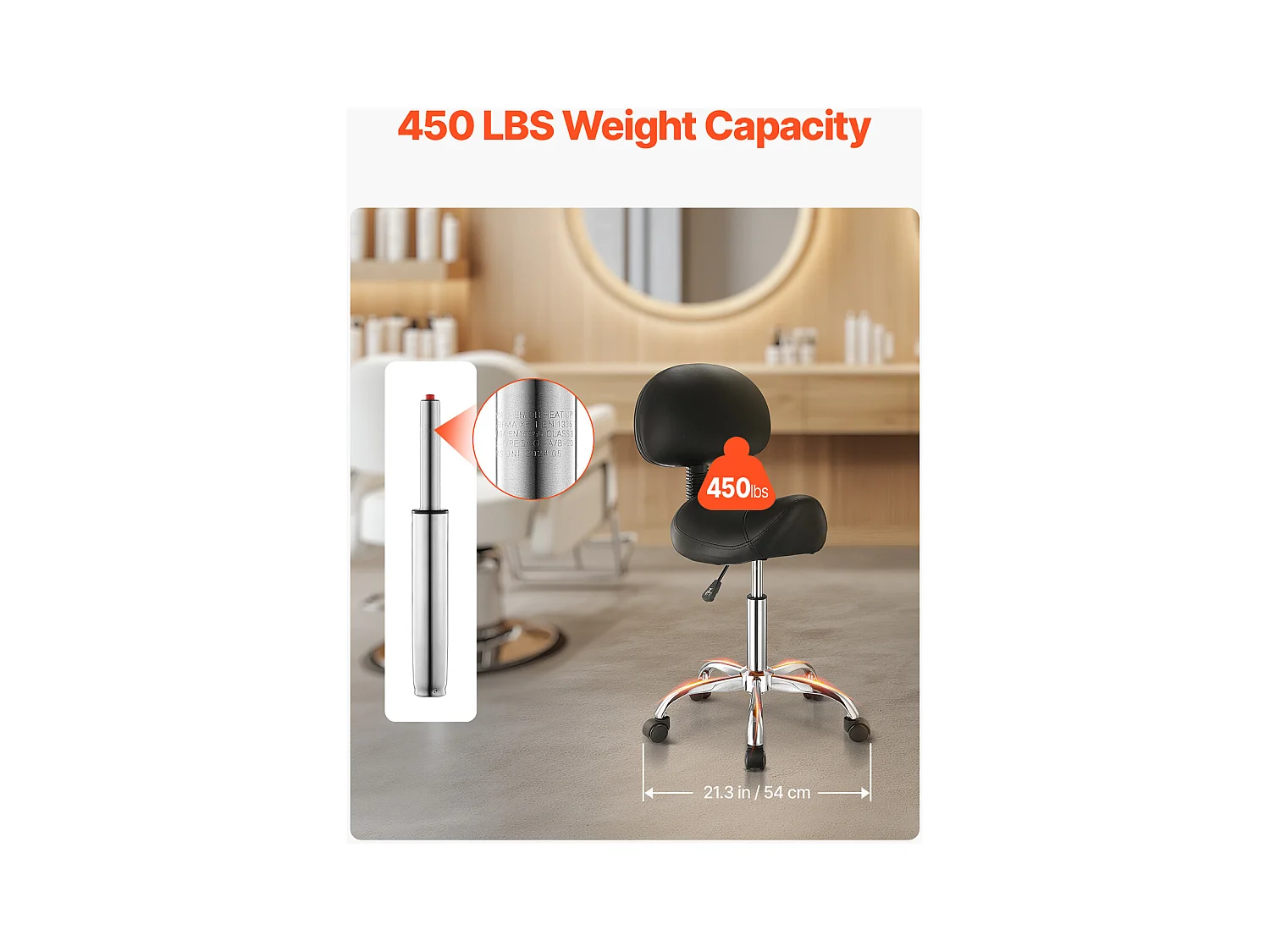 Tabouret Selle Ergonomique, SucceBuy Tabouret de Selle avec Dossier en Cuir PU Réglable en Hauteur Noir