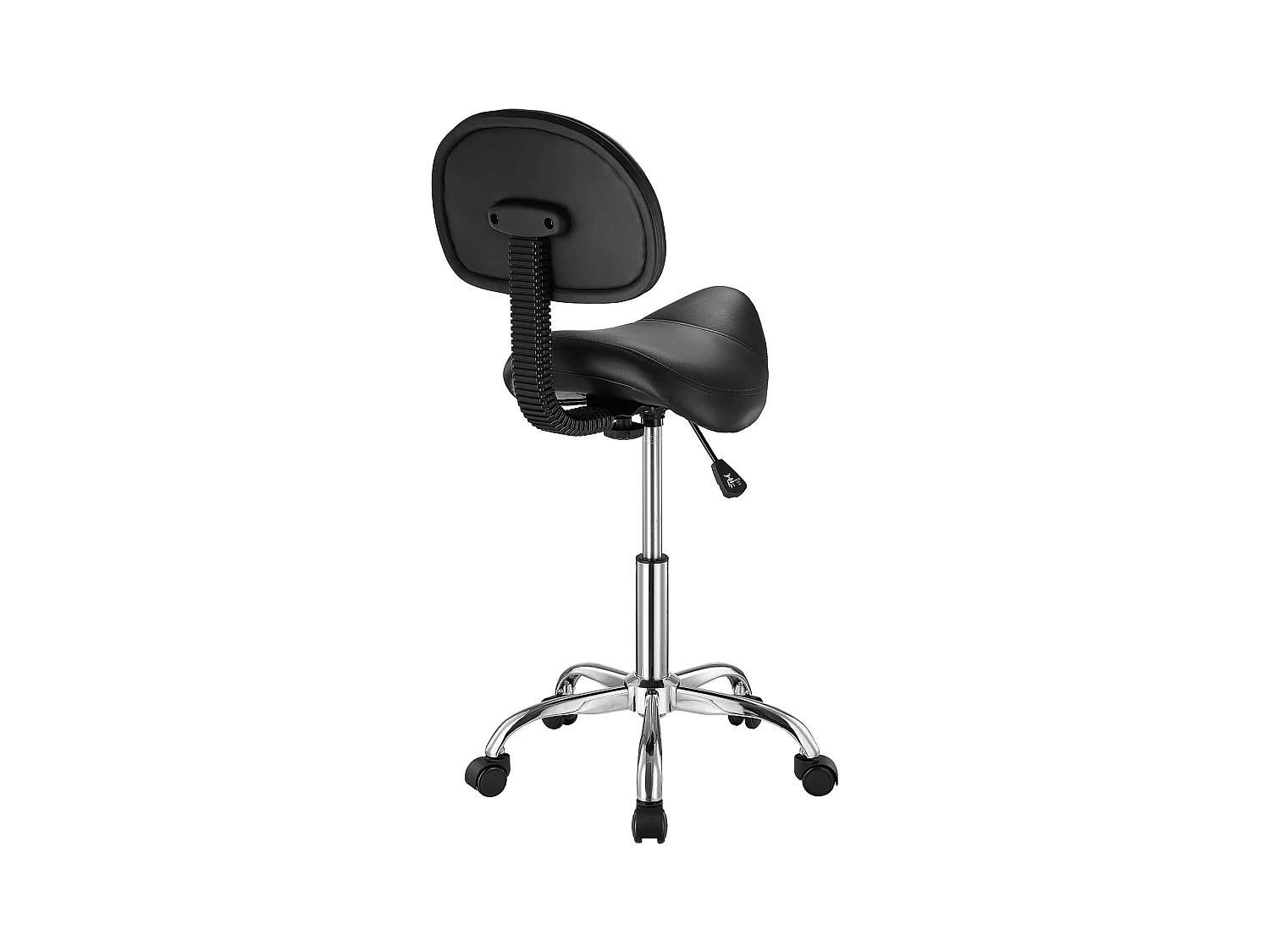 Tabouret Selle Ergonomique, SucceBuy Tabouret de Selle avec Dossier en Cuir PU Réglable en Hauteur Noir
