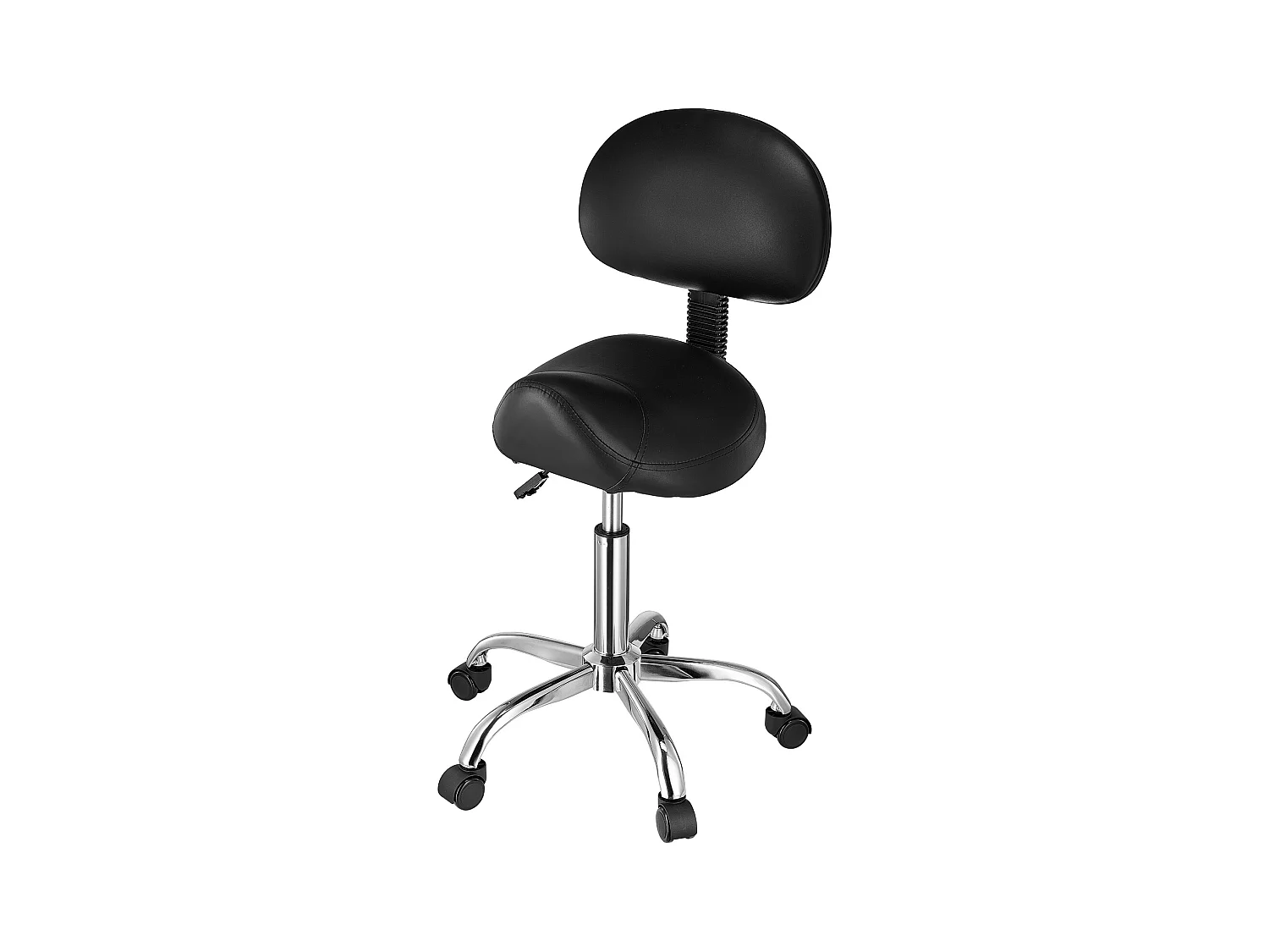 Tabouret Selle Ergonomique, SucceBuy Tabouret de Selle avec Dossier en Cuir PU Réglable en Hauteur Noir