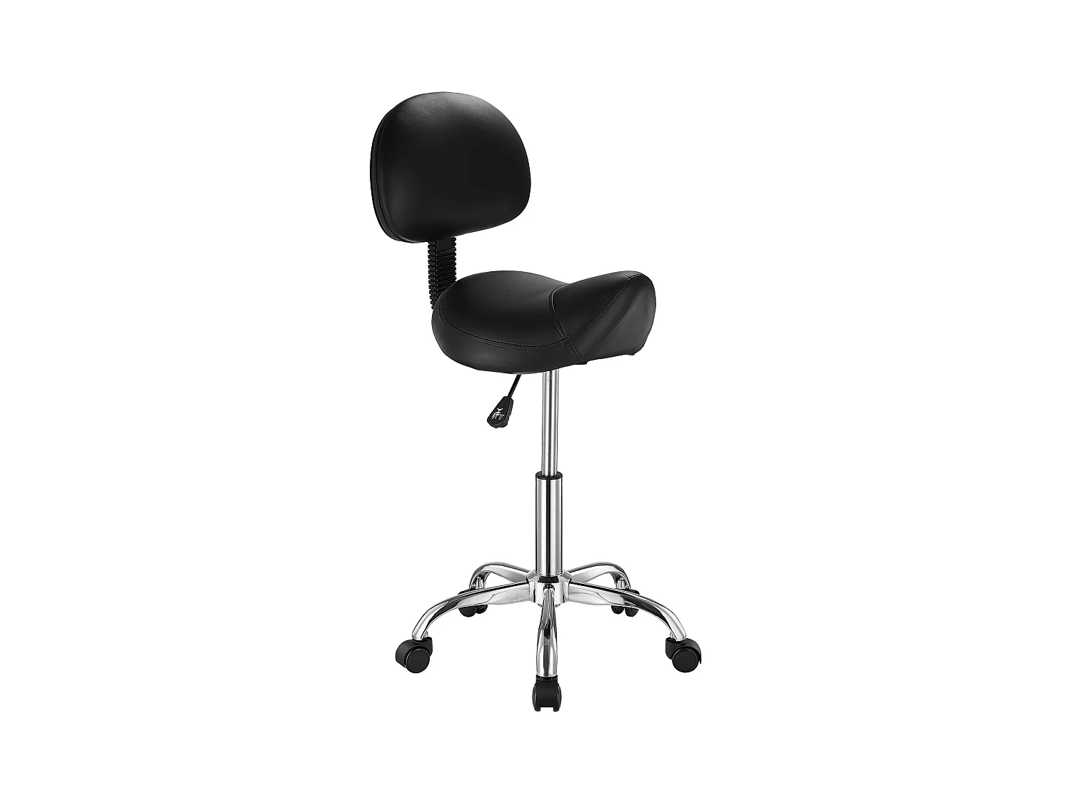 Tabouret Selle Ergonomique, SucceBuy Tabouret de Selle avec Dossier en Cuir PU Réglable en Hauteur Noir
