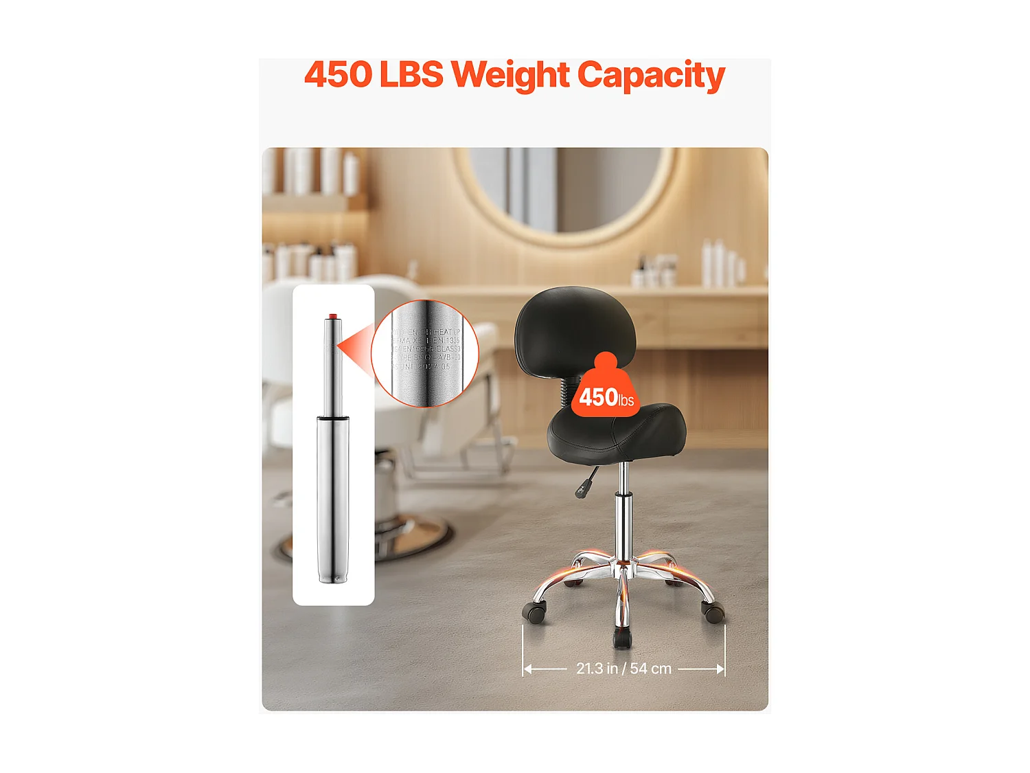 Banco Ergonómico Tipo Sela, SucceBuy Banco Tipo Sela com Encosto em Pele PU com Altura Ajustável, Preto