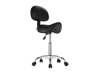 Tabouret Selle Ergonomique, SucceBuy Tabouret de Selle avec Dossier en Cuir PU Réglable en Hauteur Noir