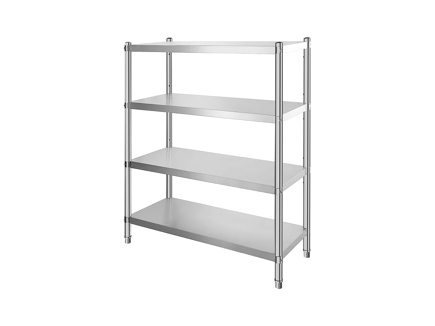 Rayonnages, SucceBuy Étagère en Acier Inoxydable, 4 Étagères, 122 x 48 x 150 CM, Capacité de Charge de 600 KG