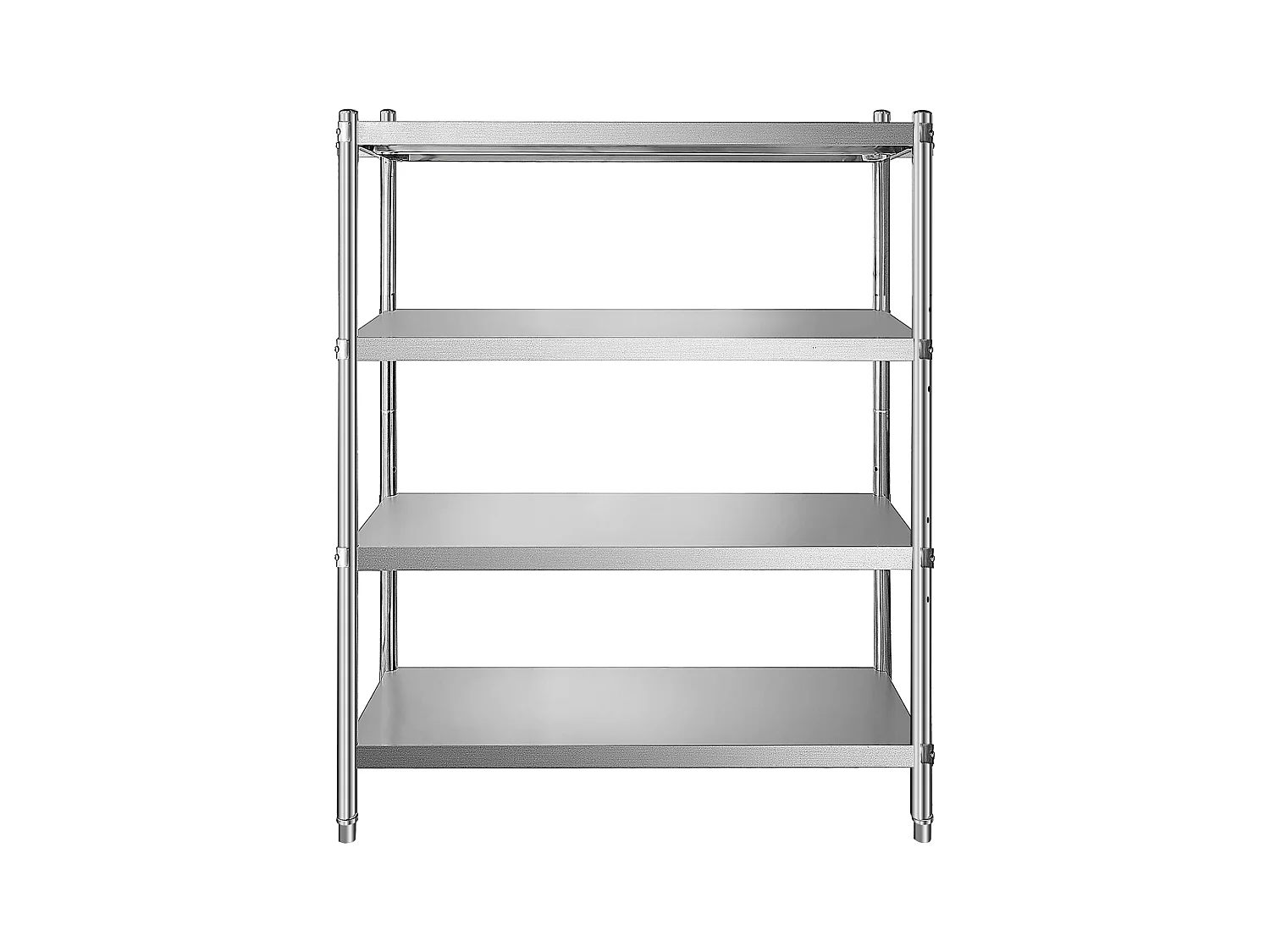 Rayonnages, SucceBuy Étagère en Acier Inoxydable, 4 Étagères, 122 x 48 x 150 CM, Capacité de Charge de 600 KG