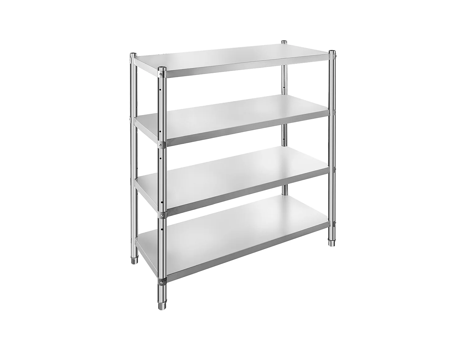 Rayonnages, SucceBuy Étagère en Acier Inoxydable, 4 Étagères, 122 x 48 x 150 CM, Capacité de Charge de 600 KG