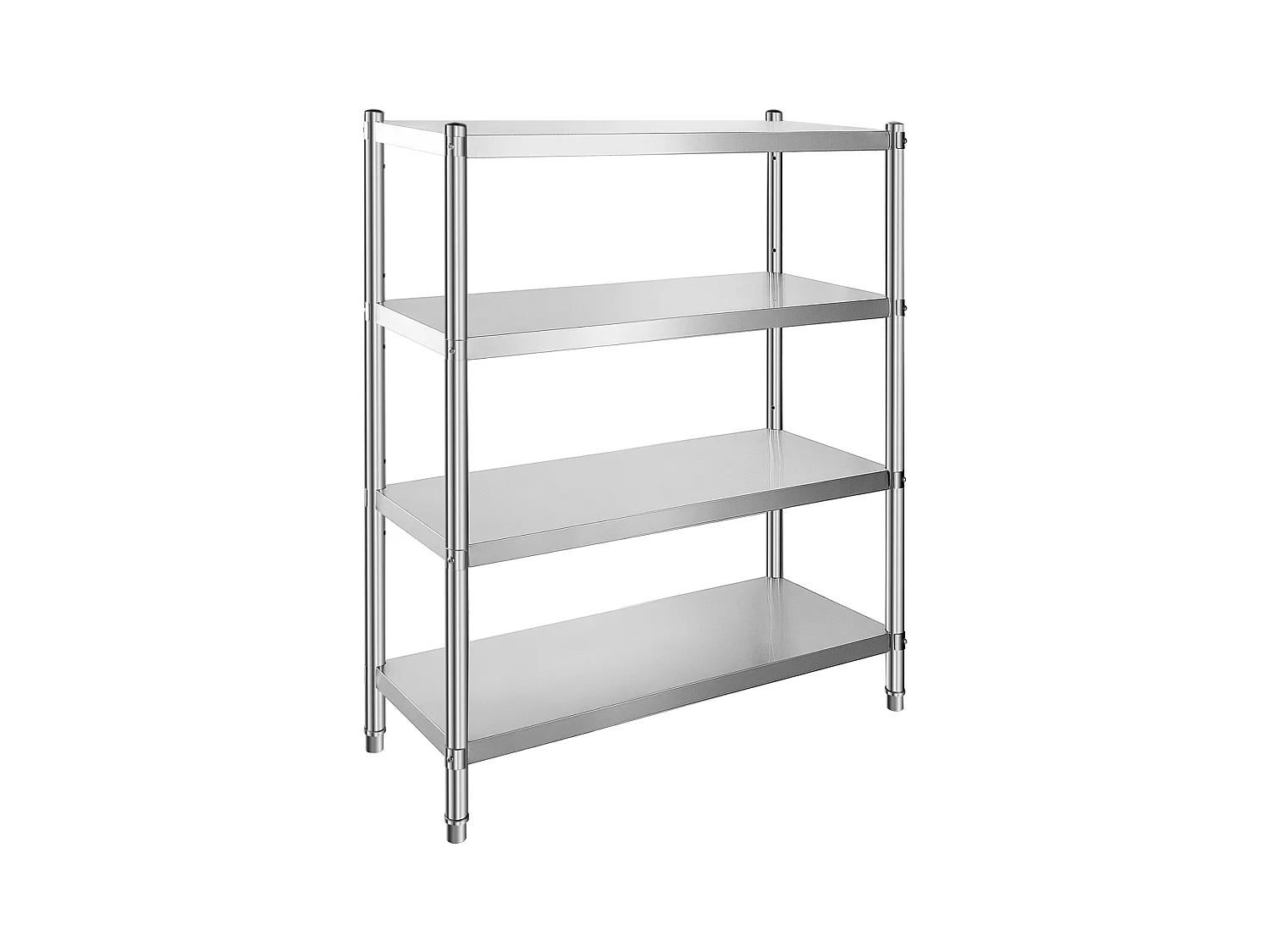 Rayonnages, SucceBuy Étagère en Acier Inoxydable, 4 Étagères, 122 x 48 x 150 CM, Capacité de Charge de 600 KG