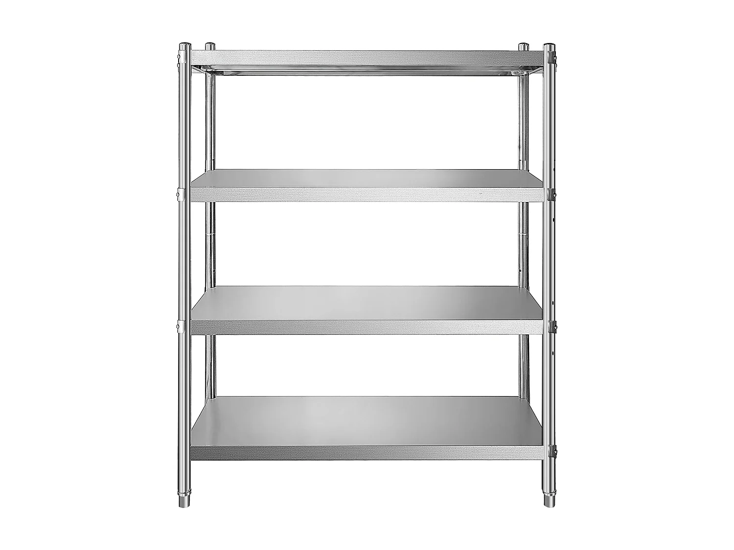 Rayonnages, SucceBuy Étagère en Acier Inoxydable, 4 Étagères, 122 x 48 x 150 CM, Capacité de Charge de 600 KG