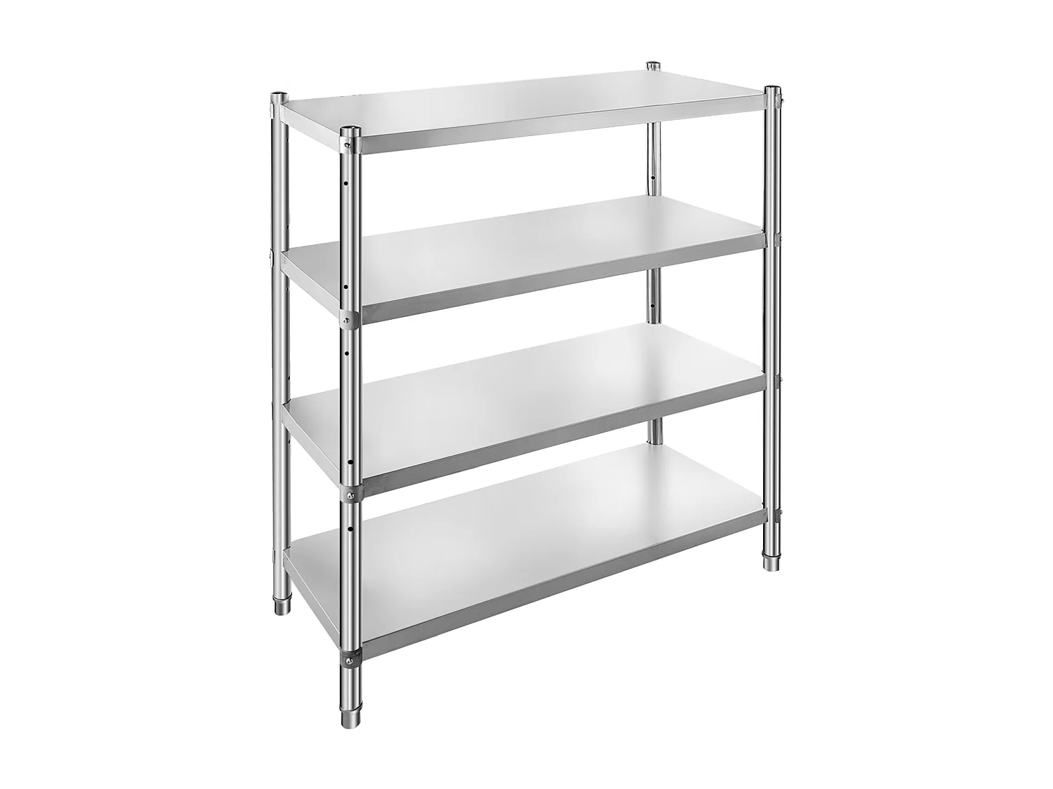 Rayonnages, SucceBuy Étagère en Acier Inoxydable, 4 Étagères, 122 x 48 x 150 CM, Capacité de Charge de 600 KG