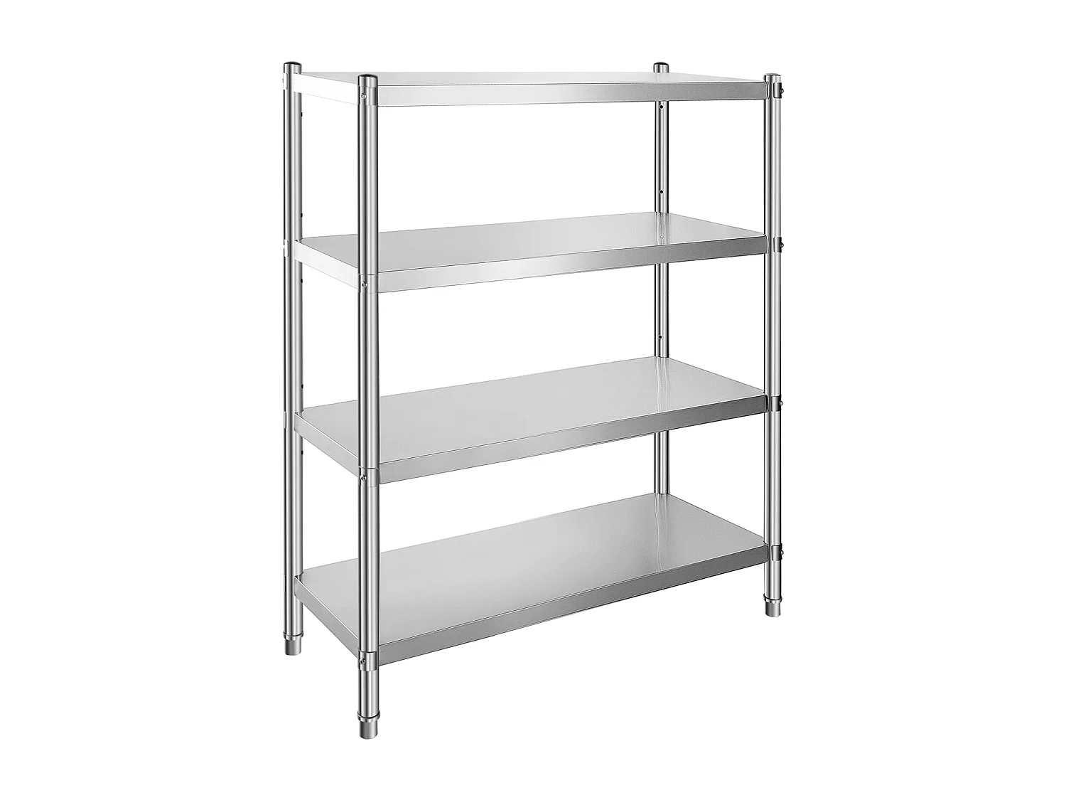 Rayonnages, SucceBuy Étagère en Acier Inoxydable, 4 Étagères, 122 x 48 x 150 CM, Capacité de Charge de 600 KG