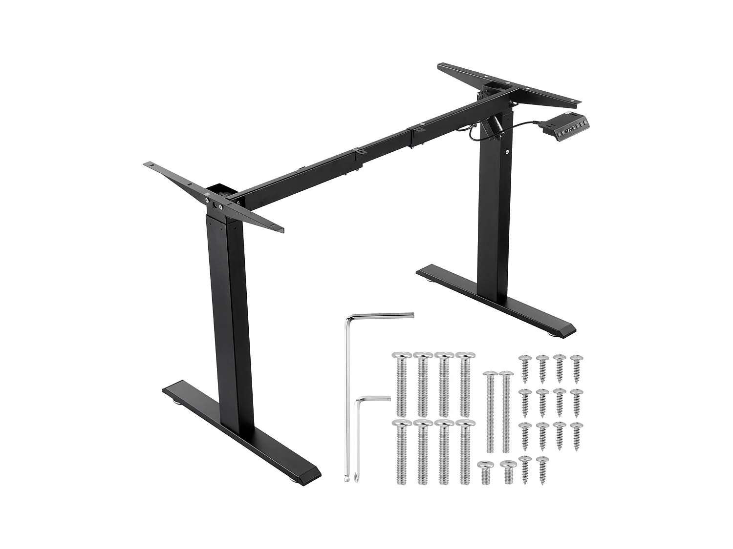 Cadre Debout de Bureau Électrique, SucceBuy, Station de Travail Debout, Réglable 70 À 117cm H, Équipement de Bureau Électrique pour Travail Debout