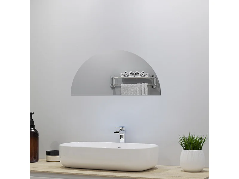 AICA Spiegel Halbrund Spiegel 50cm Wandspiegel für Badezimmer - D4 Serie