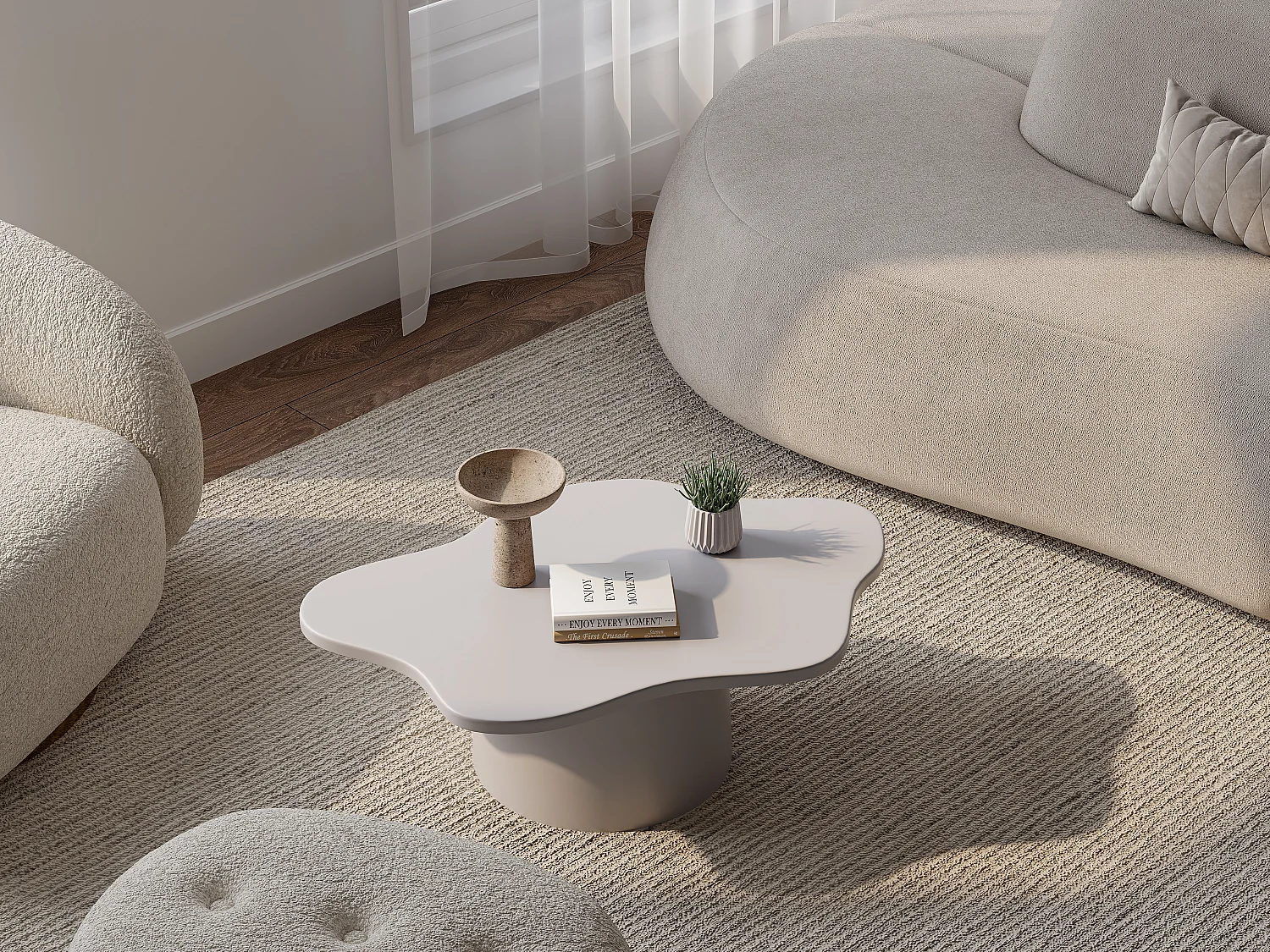 Table basse en métal - Crème - POLENDRA