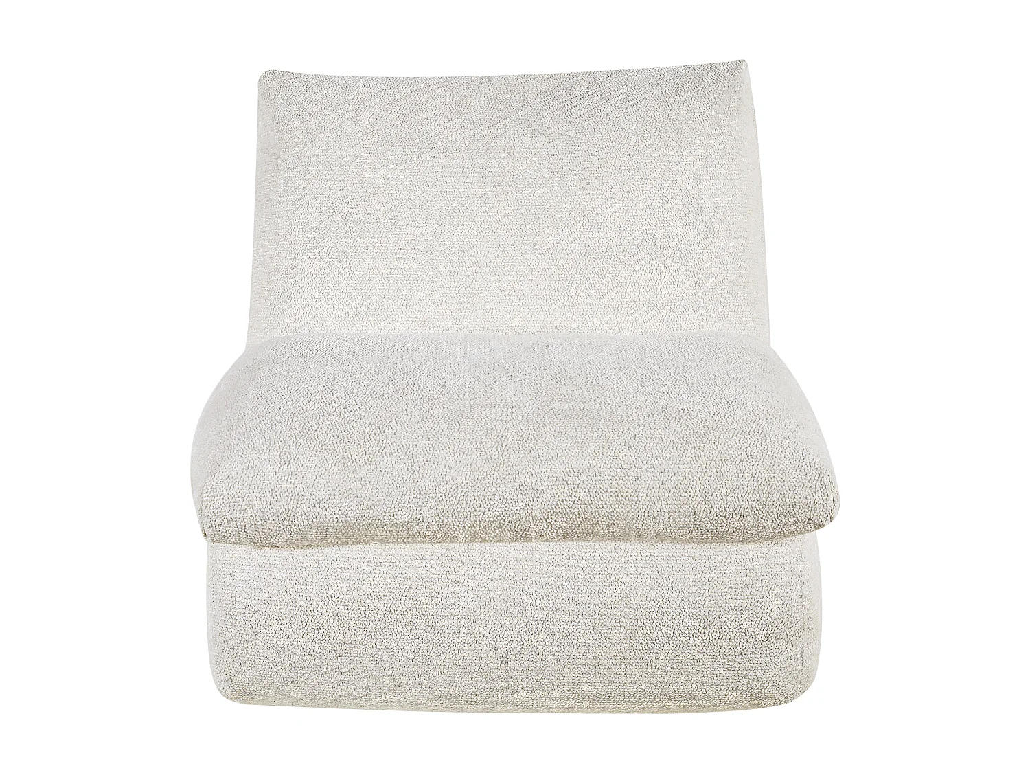 Fauteuil en tissu texturé blanc ivoire LOLEVA