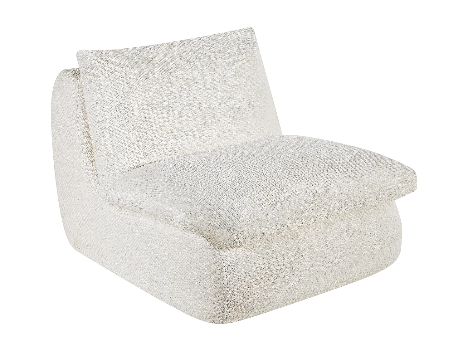 Fauteuil en tissu texturé blanc ivoire LOLEVA