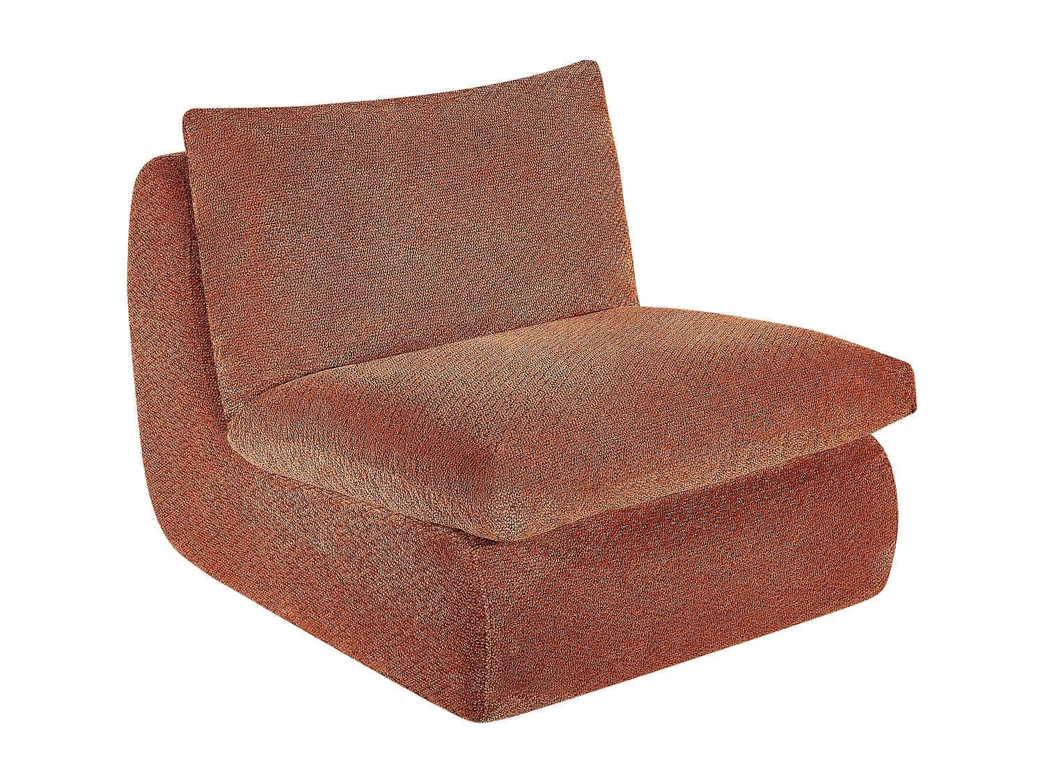 Fauteuil en tissu texturé terracotta LOLEVA