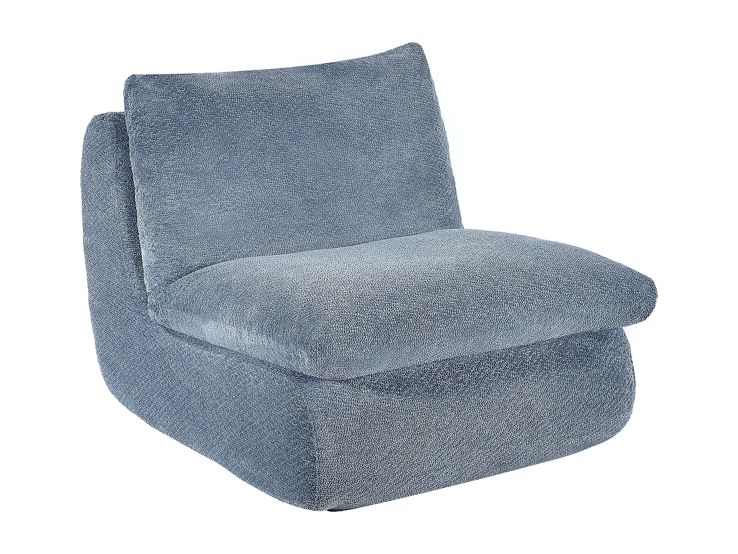 Fauteuil en tissu texturé bleu LOLEVA