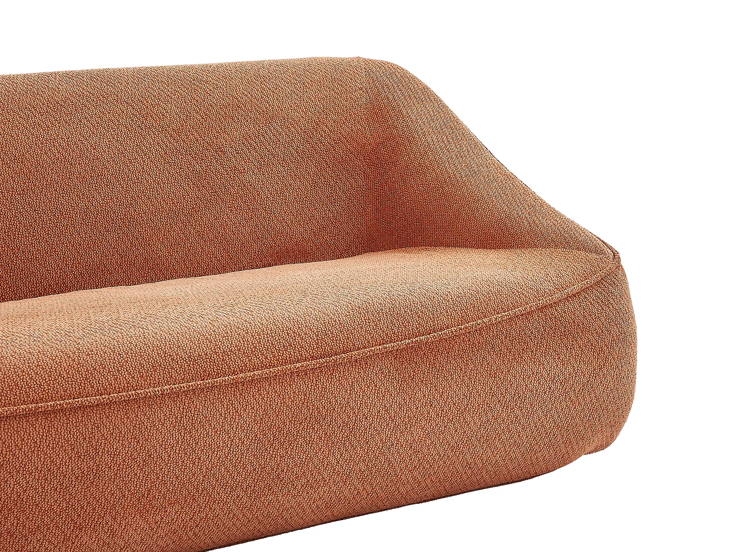 Canapé 3 places en tissu texturé terracotta KIREBA