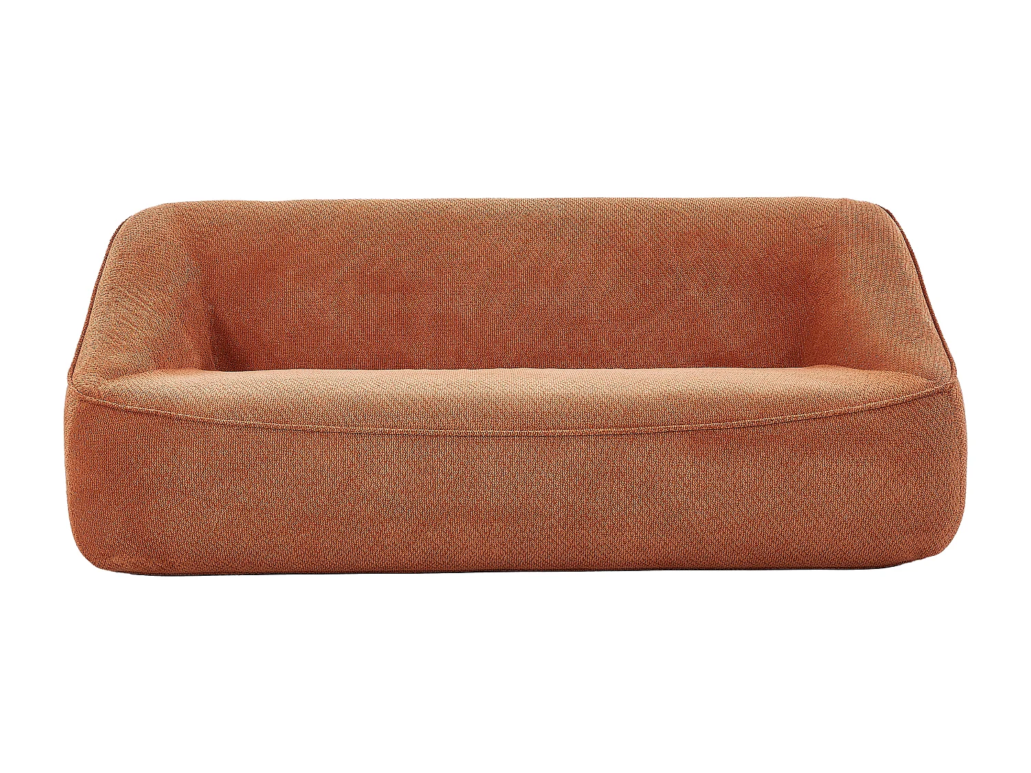 Canapé 3 places en tissu texturé terracotta KIREBA