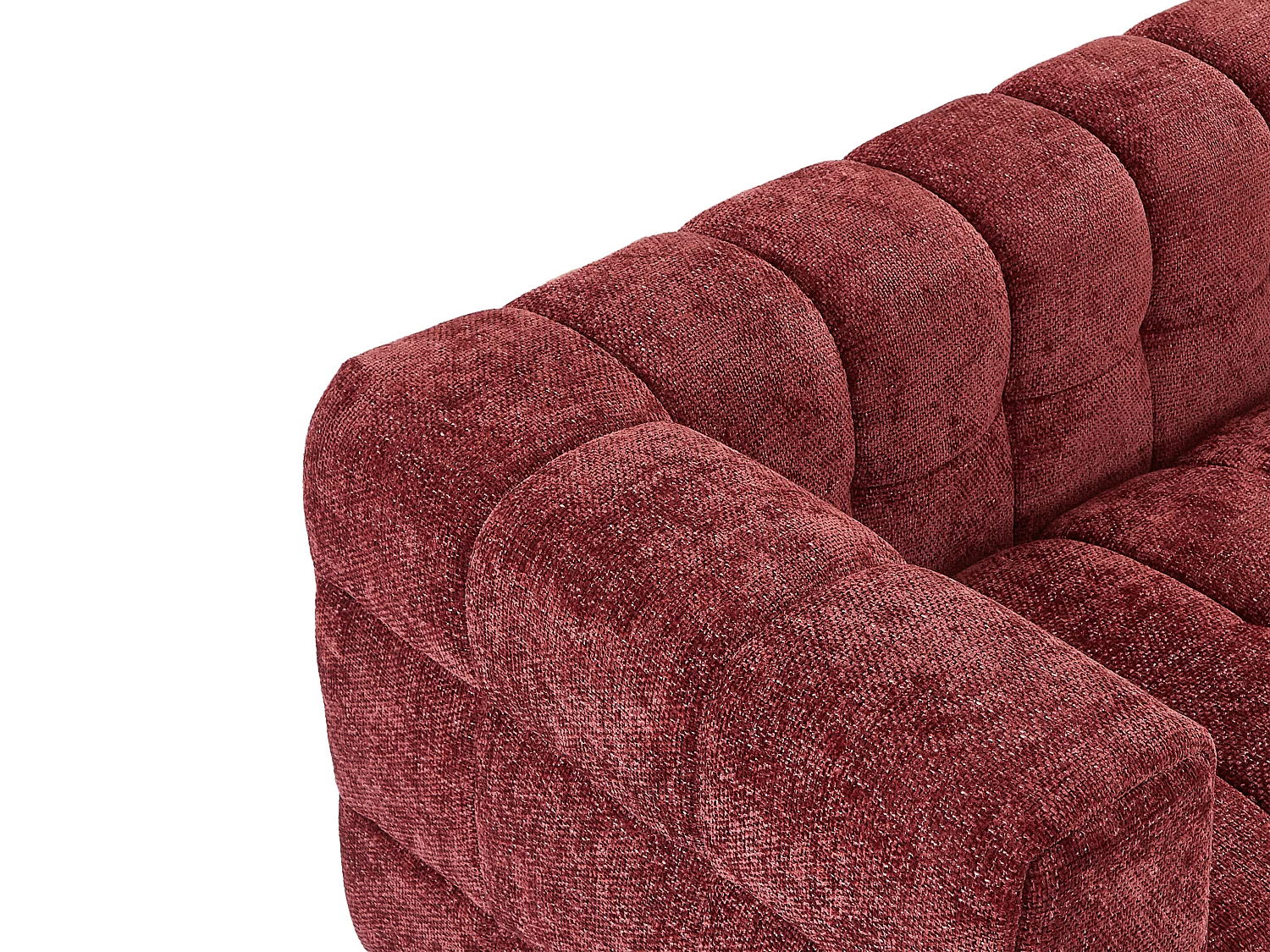 Canapé 3 places en tissu texturé bordeaux LERICI