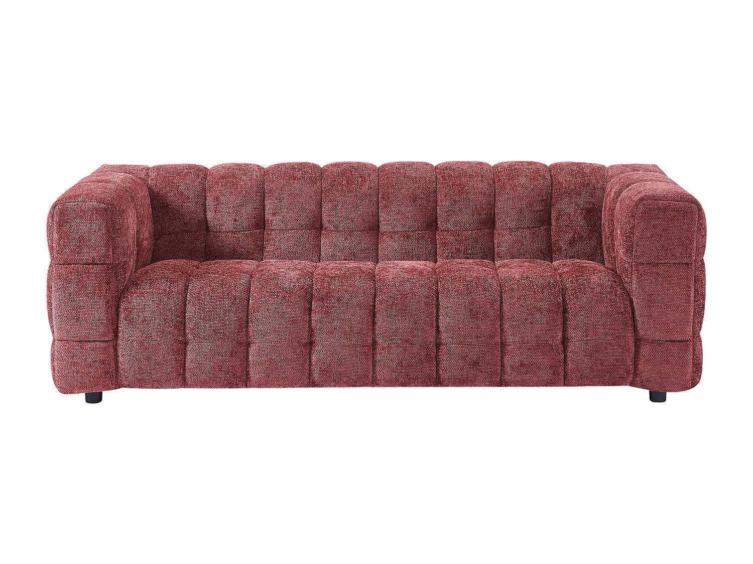 Canapé 3 places en tissu texturé bordeaux LERICI