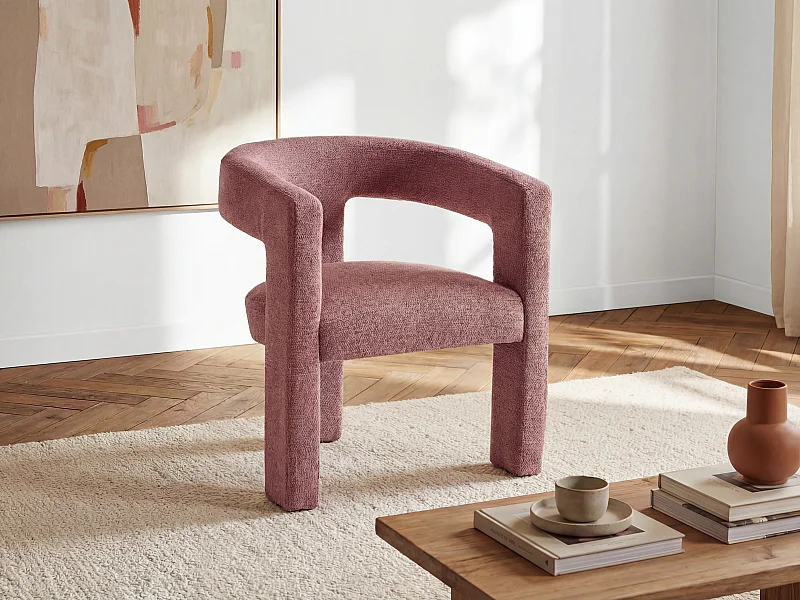 Sessel - Strukturstoff - Rot - FAVINA