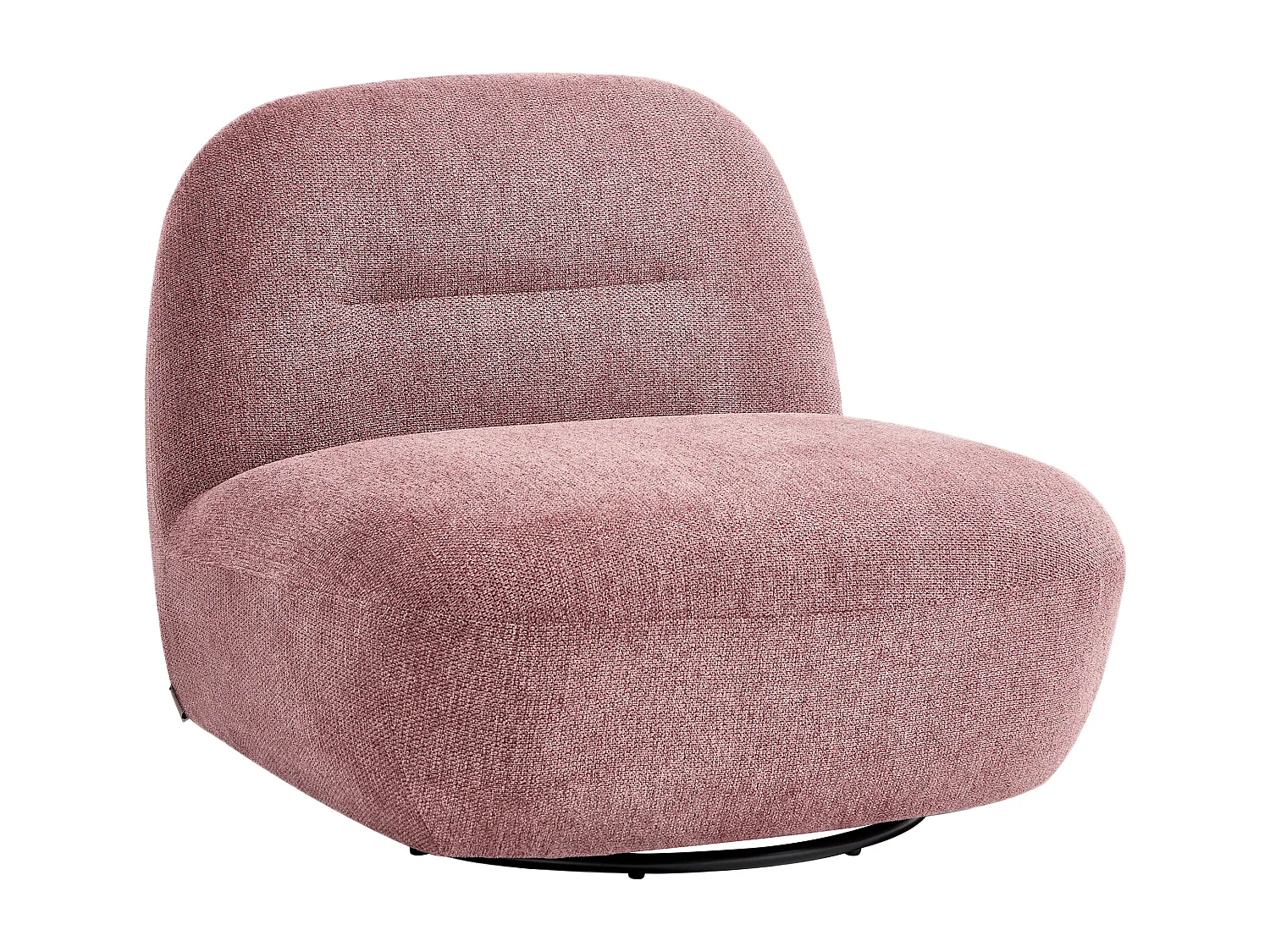 Fauteuil pivotant en tissu texturé rouge POZETI