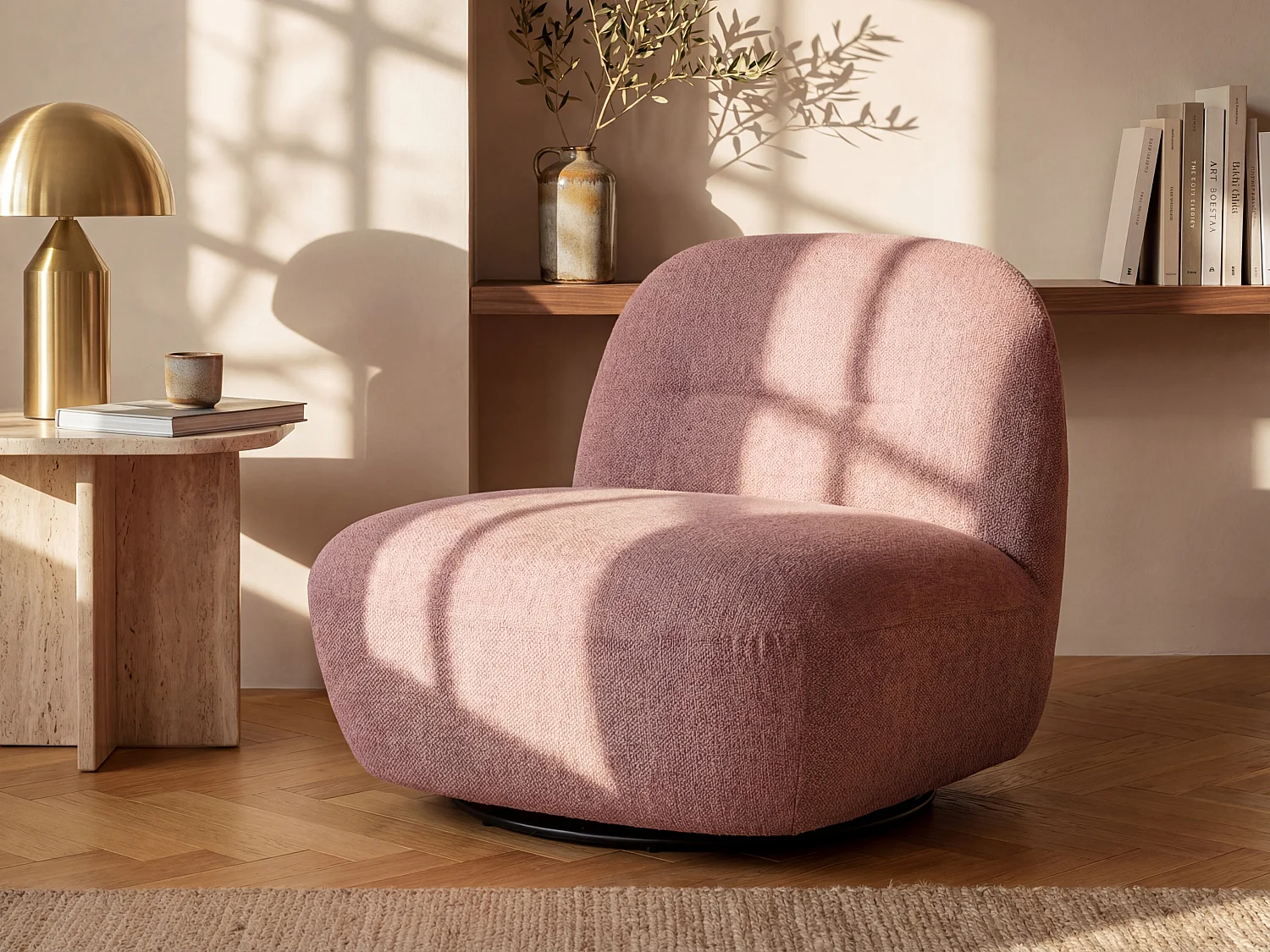 Poltrona girevole in Tessuto testurizzato Rosso - POZETI