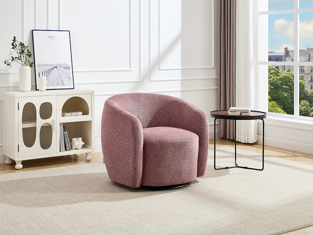 Fauteuil en tissu texturé rouge VEREIDE