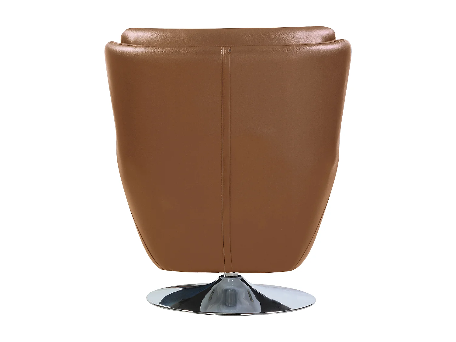Fauteuil pivotant en cuir de buffle camel ANABA