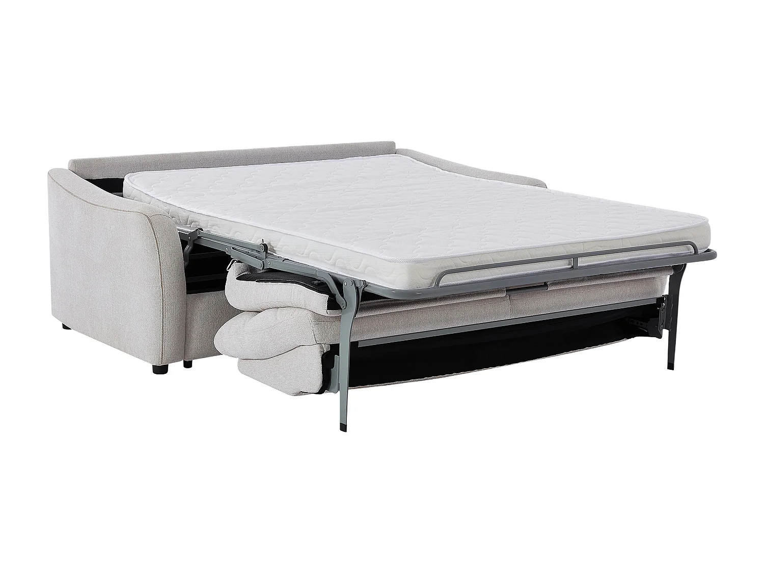 Canapé convertible express 3 places en tissu beige SOVANIA