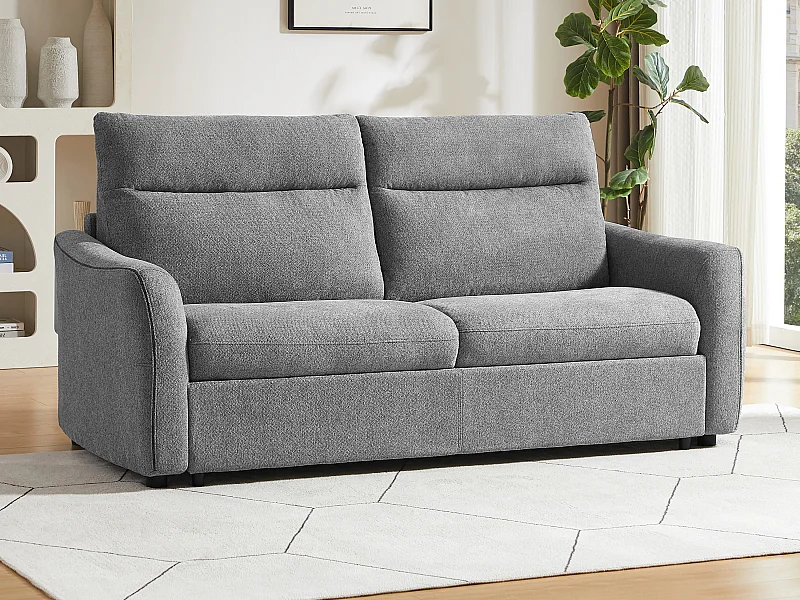 Canapé convertible express 3 places en tissu gris SOVANIA