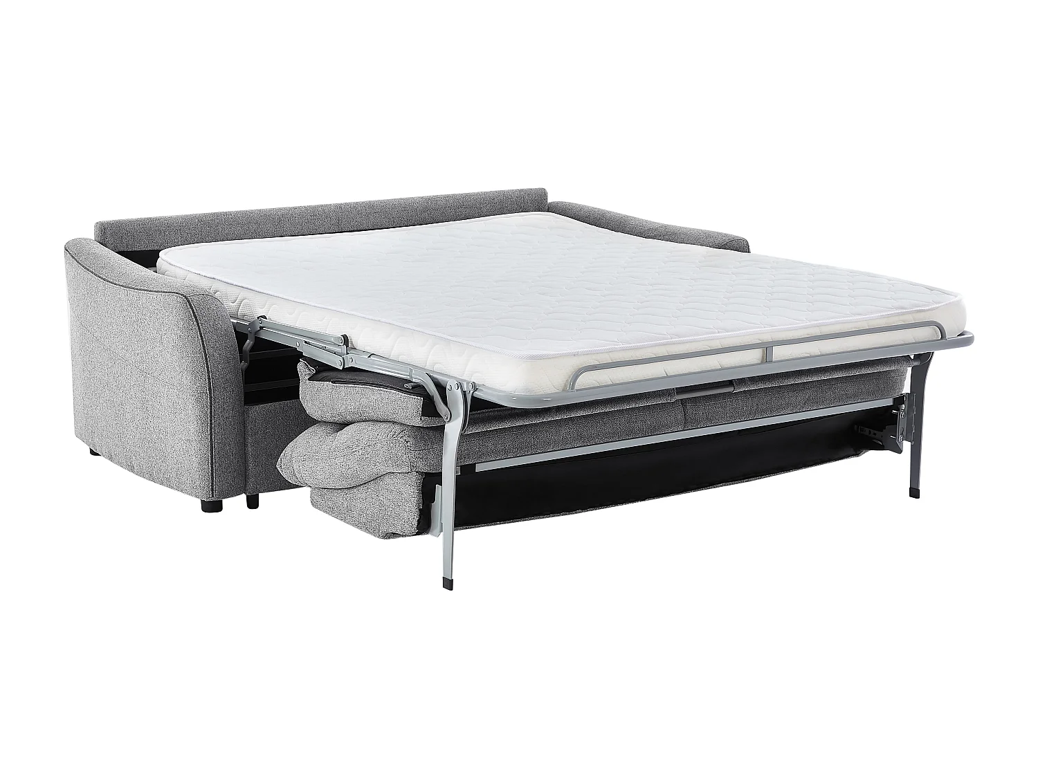 Canapé convertible express 3 places en tissu gris SOVANIA
