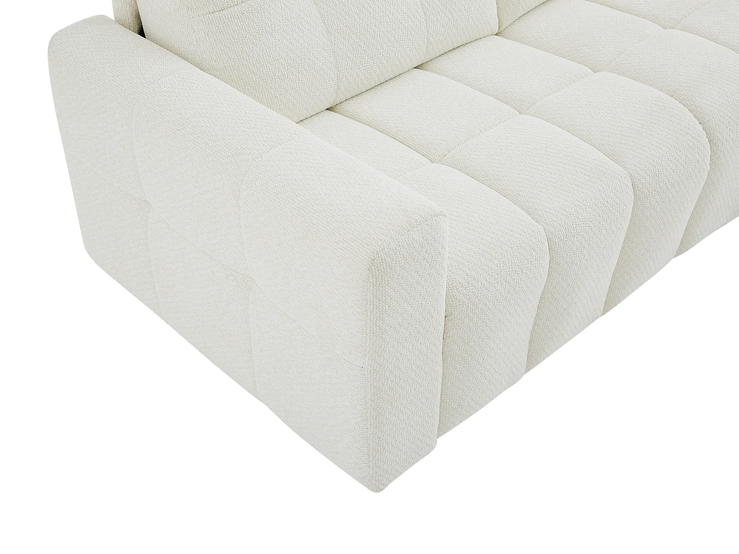 Canapé 3 places convertible en tissu chenille beige ISISTIA