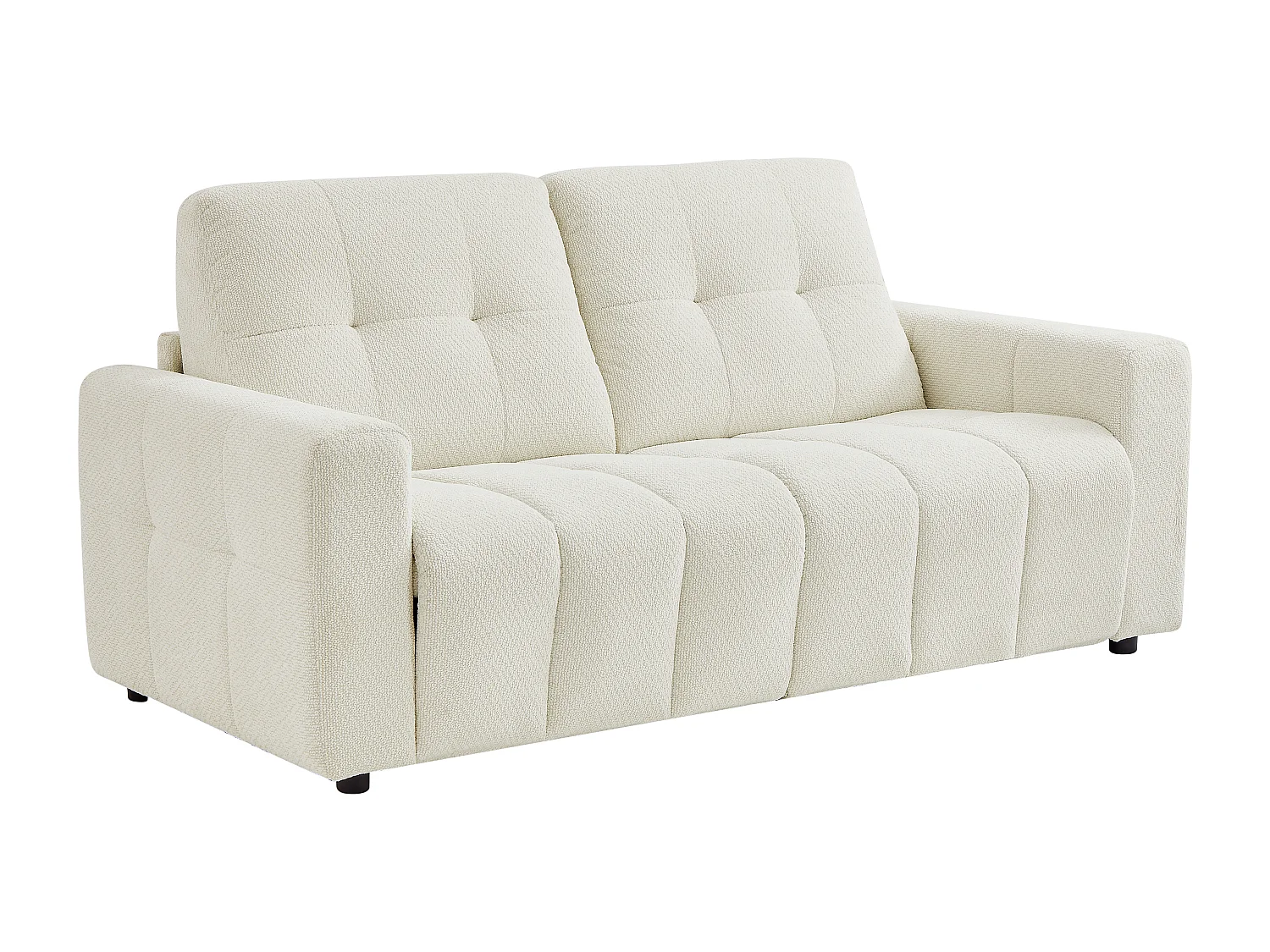 Canapé 3 places convertible en tissu chenille beige ISISTIA