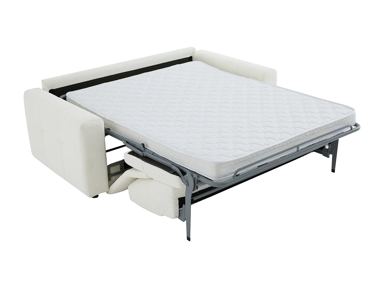 Canapé 3 places convertible en tissu chenille beige ISISTIA