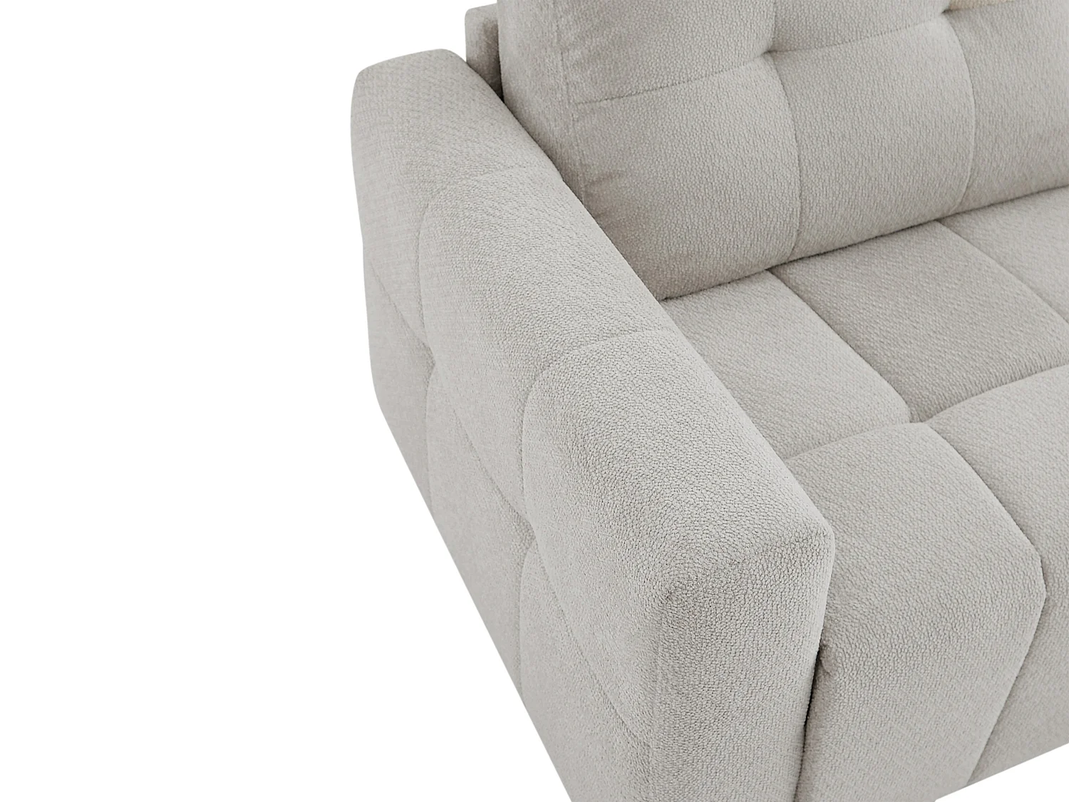 Canapé 3 places convertible en tissu chenille gris clair ISISTIA