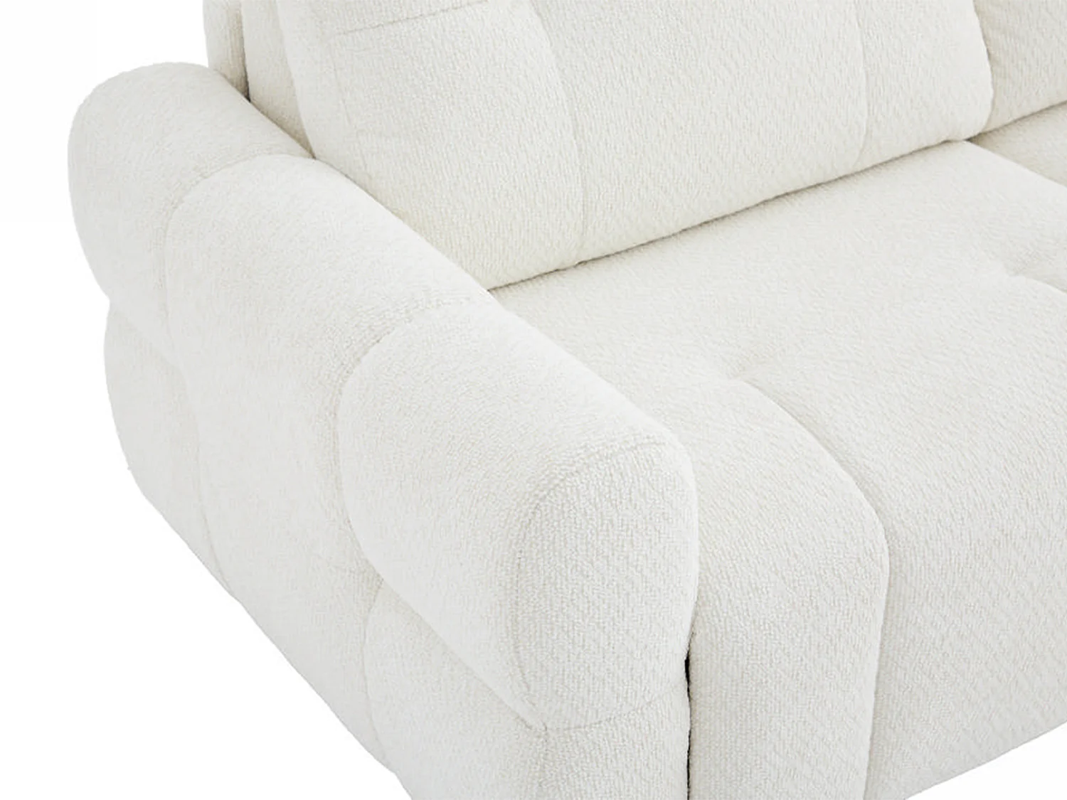 Canapé 3 places convertible en tissu chenille beige ECORIA