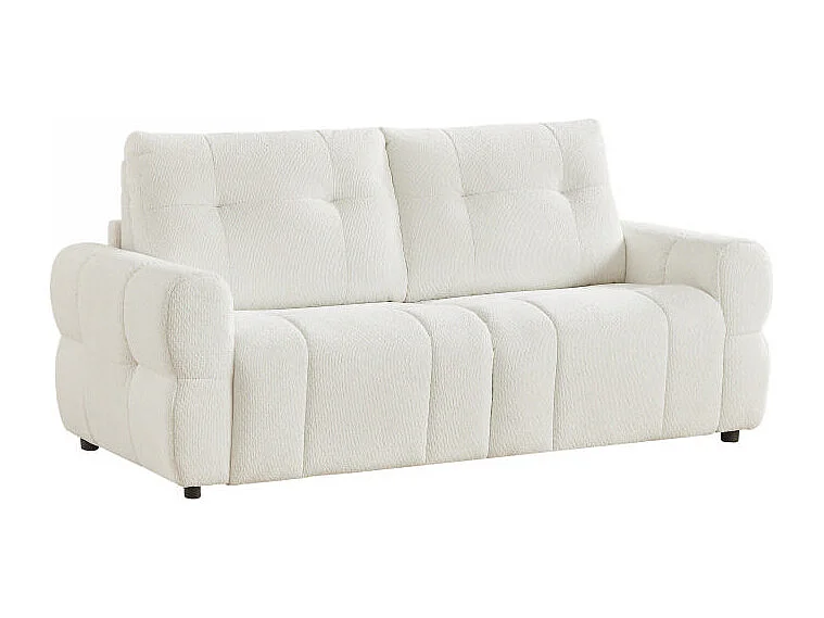 Canapé 3 places convertible en tissu chenille beige ECORIA