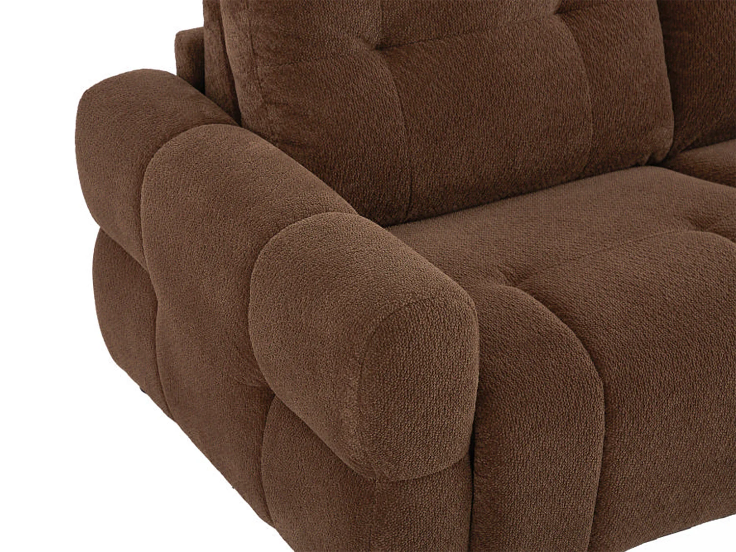 Canapé 3 places convertible en tissu chenille marron ECORIA