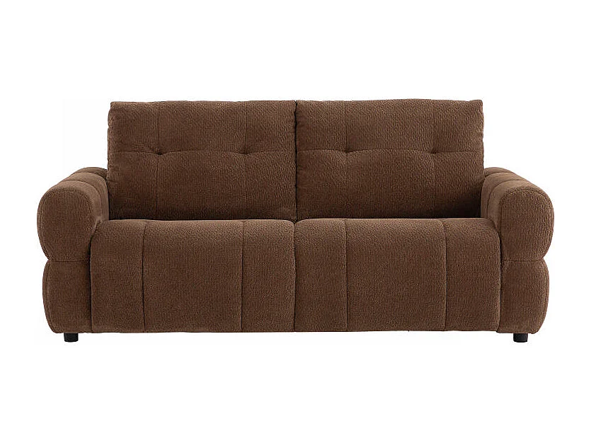 Canapé 3 places convertible en tissu chenille marron ECORIA