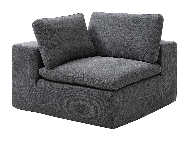 Fauteuil d'angle gauche en tissu gris anthracite CORTOLINE