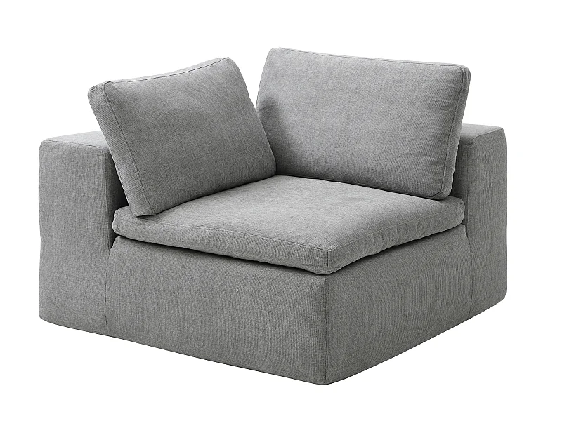 Fauteuil d'angle gauche en tissu gris CORTOLINE