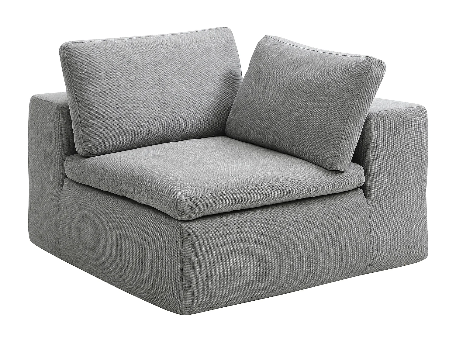 Fauteuil d'angle droit en tissu gris CORTOLINE