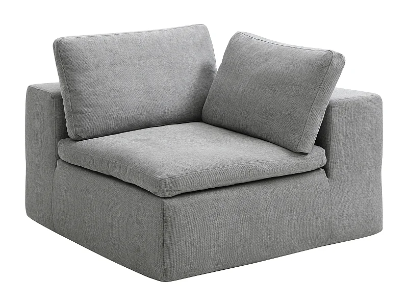 Fauteuil d'angle droit en tissu gris CORTOLINE