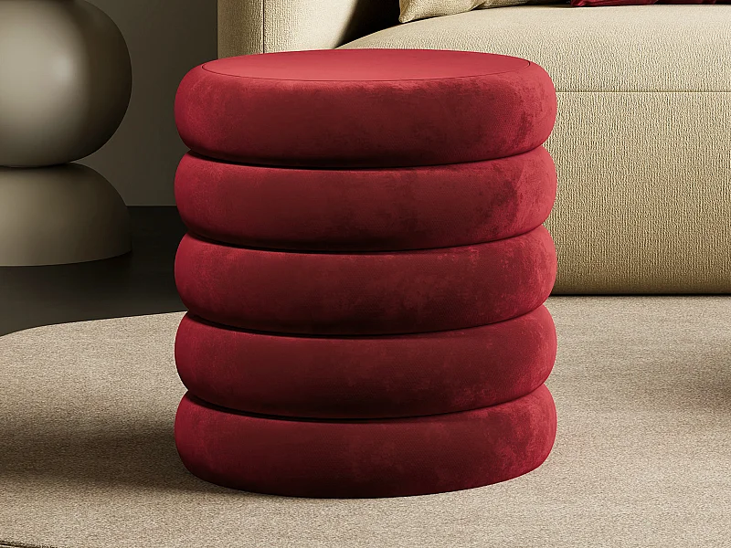 Hocker - Samt - Bordeaux - ECAMBI