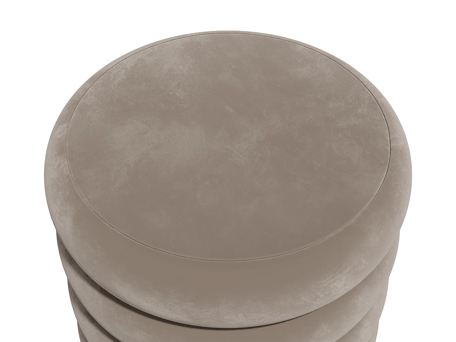 Pouf en velours taupe ECAMBI