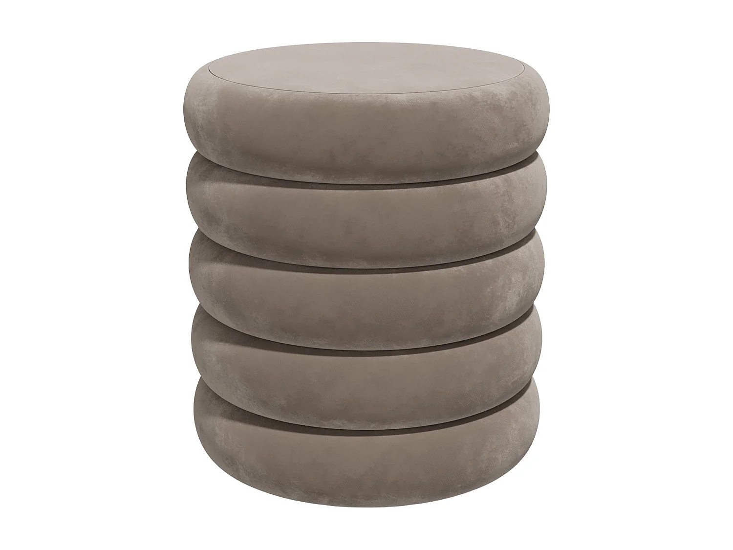Pouf en velours taupe ECAMBI