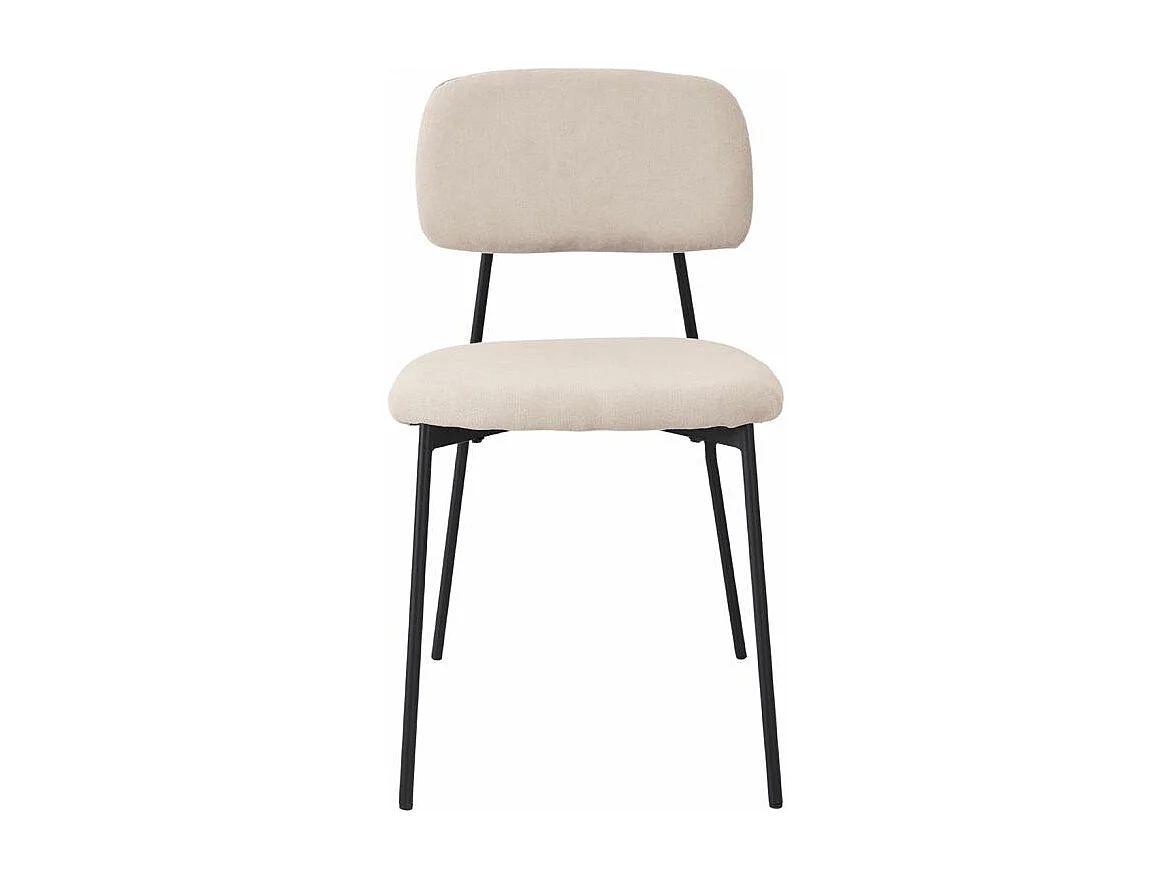 Lot de 4 chaises tissu beige nougat et pieds métal noir – DELILAH