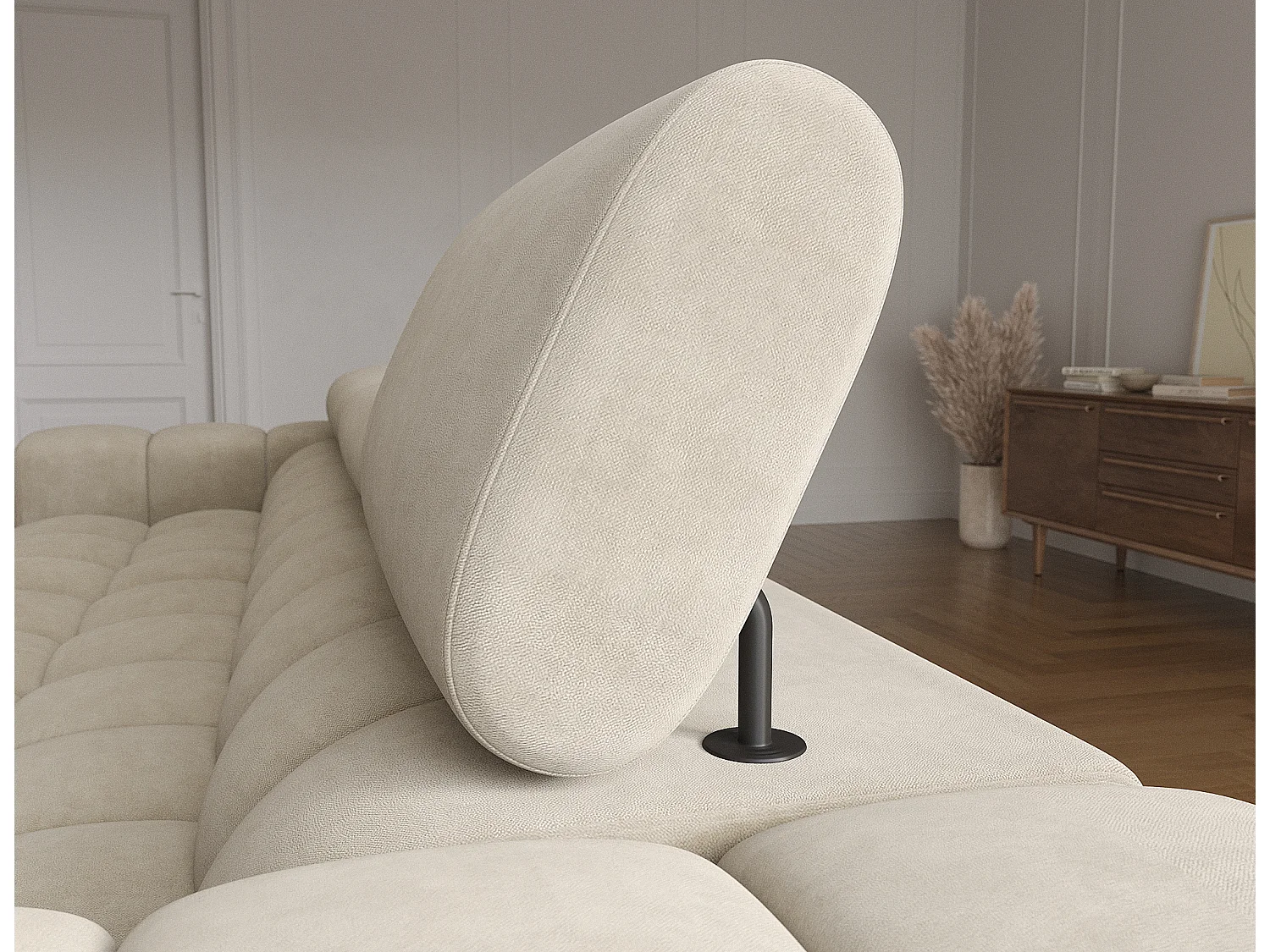 Canapé d'angle Roman R/revêtement tissu/beige